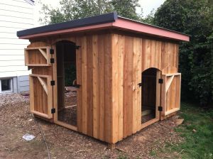 With a dutch-door for people on the front